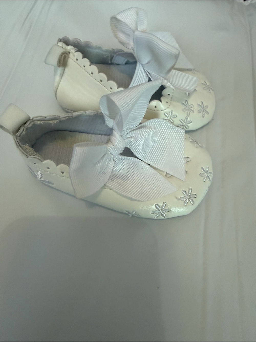 White Baby Girls' Bow Mary Jane Shoes